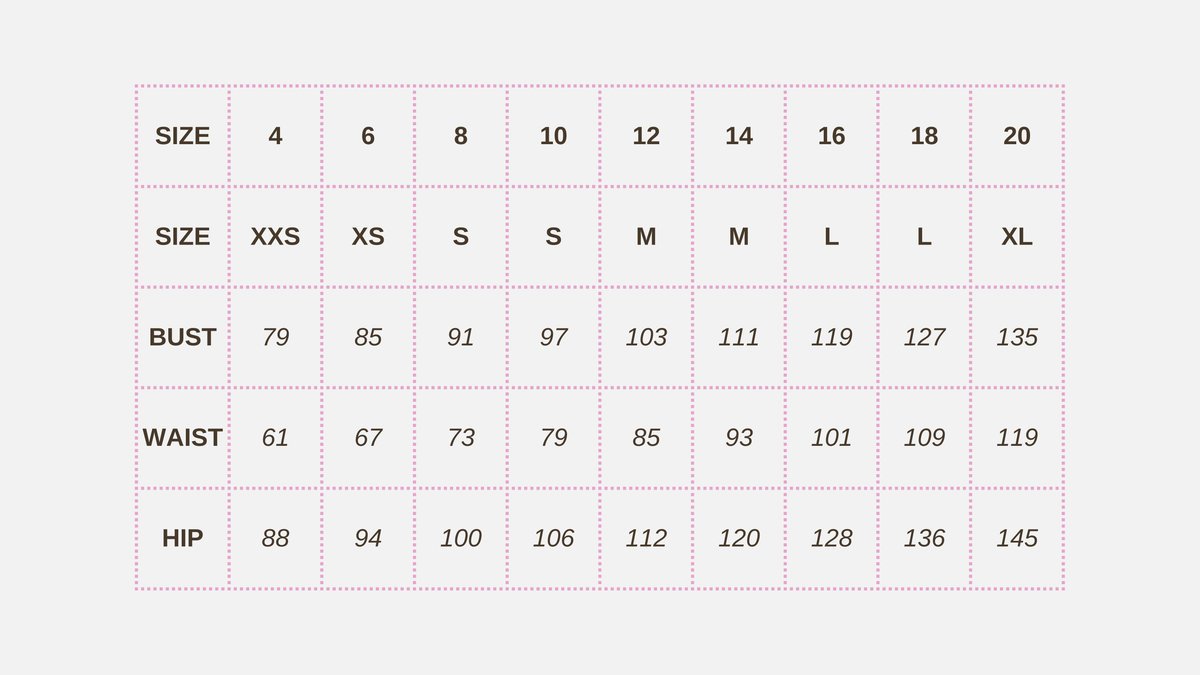 Size Guide – BY BEL The Label