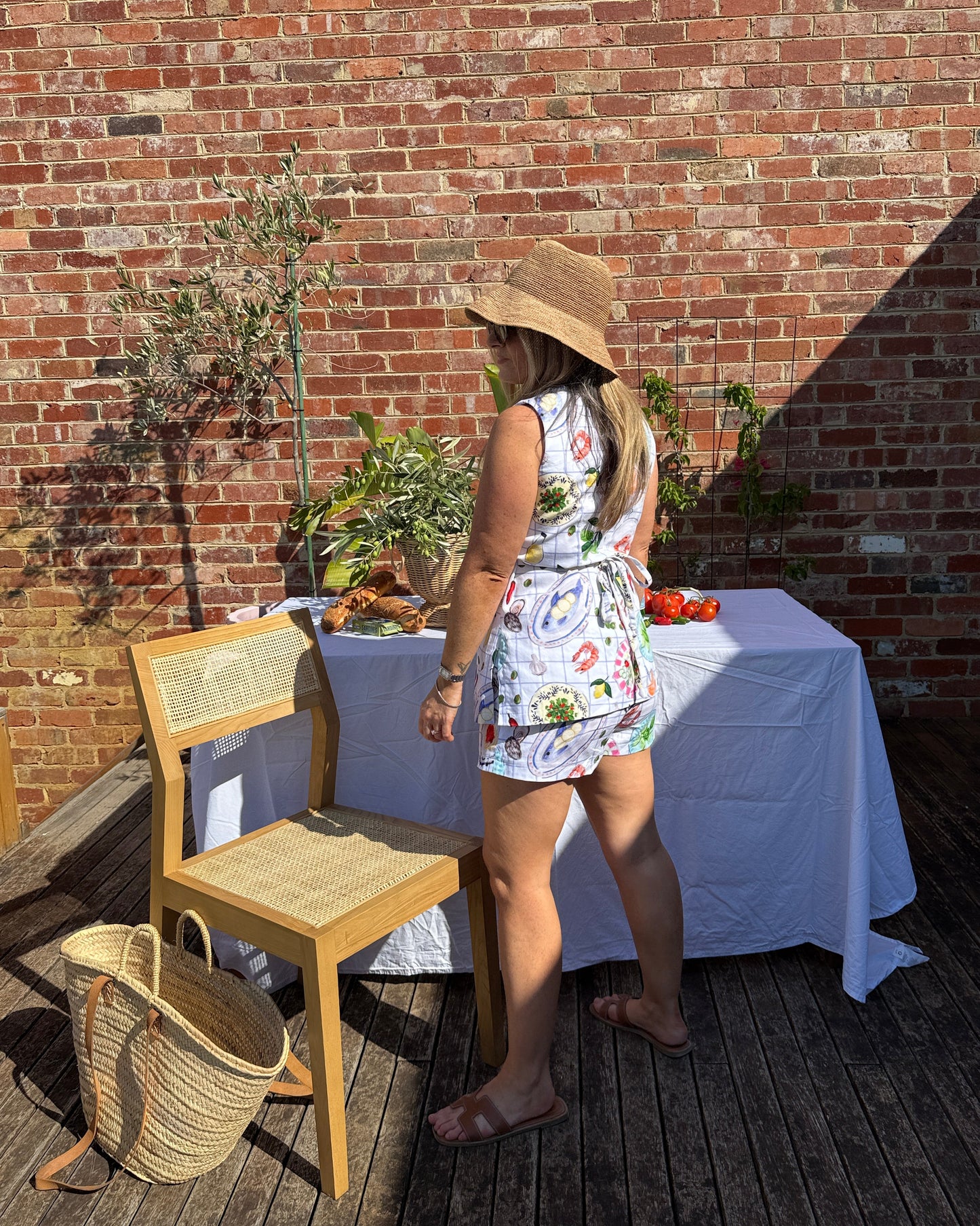 By Bel Aperitivo top with flared hem and tailored fit for summer holiday outfit